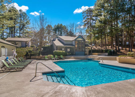 Swimming Pool at Poplar Place Apartments in Carrboro, NC