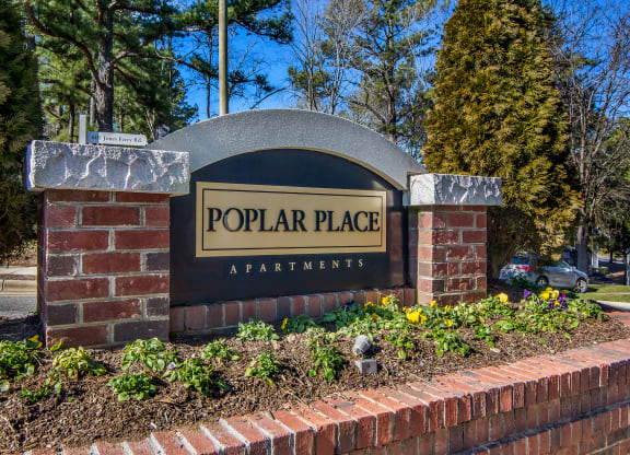 Property Signage at Poplar Place Apartments in Carrboro, NC