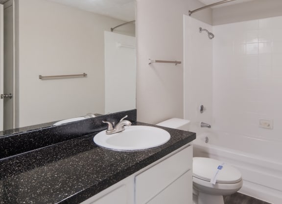 Bathroom at Preston Villas Apartment Homes, Dallas, Texas, TX