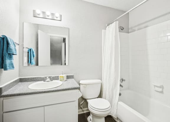 Stylish and well-appointed bathroom area at Pine Village North in Smyrna, GA