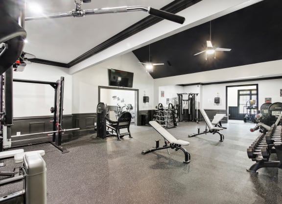fitness center with cardio machines at Grand Reserve at Columbus Apartments in Columbus, Georgia, GA