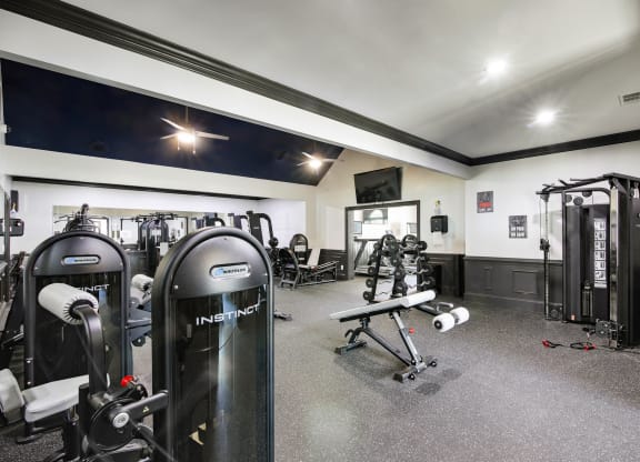 the gym at Grand Reserve at Columbus Apartments in Columbus, Georgia, GA