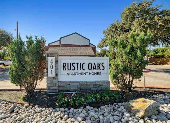 Rustic Oaks Apartments in Wylie, Tx Property Sign