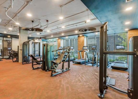 State-of-the-Art Fitness Center Equipment at St. Elmo Apartment in Austin, TX