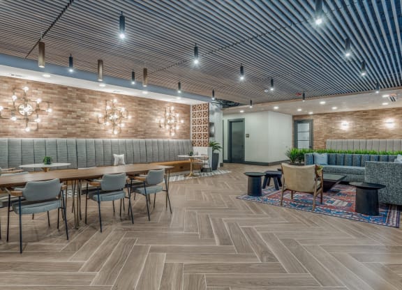 Spacious indoor resident lounge at St. Elmo Apartment in Austin, TX