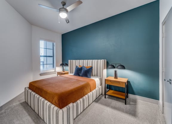 Tranquil Bedroom Atmosphere for Relaxation at St. Elmo Apartment in Austin, TX