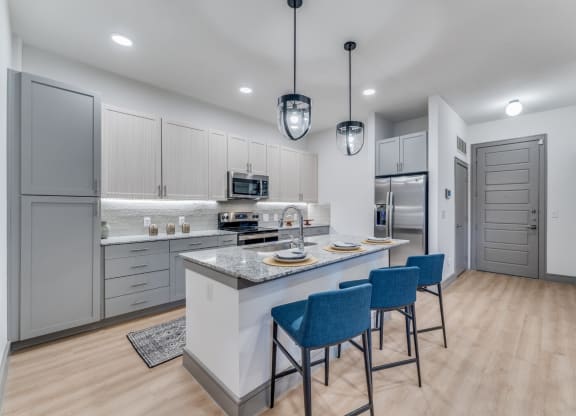 Functional Kitchen Space for Cooking at St. Elmo Apartment in Austin, TX