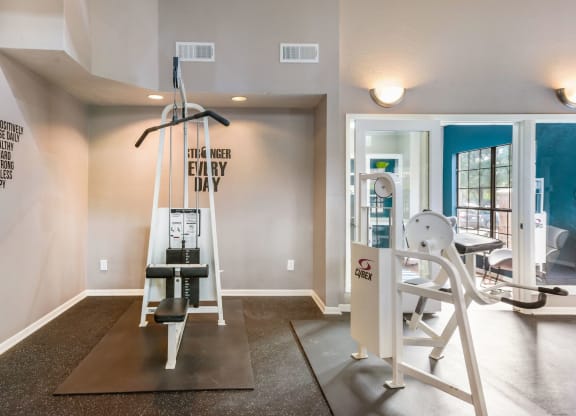 Strength Training Equipment at The Summit Apartments in Mesquite, Texas, TX