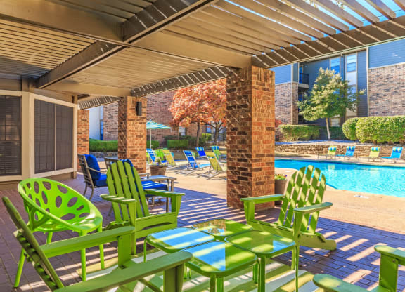 Pool area  at The Summit Apartments in Mesquite, Texas, TX