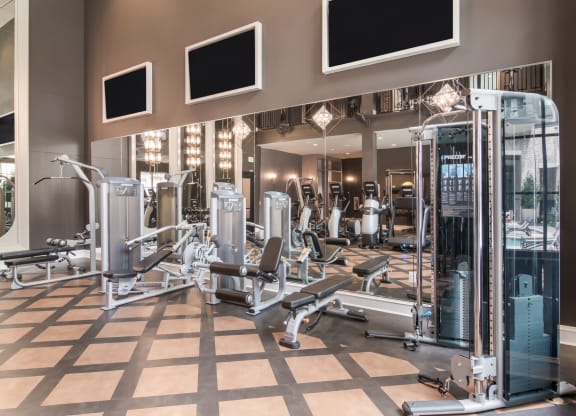 Strength Training Equipment at The Alastair at Aria Village Apartment Homes in Sandy Springs, Georgia, GA