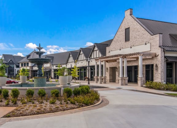 exterior view from a side view of the building at The Alastair at Aria Village Apartment Homes in Sandy Springs, Georgia, GA