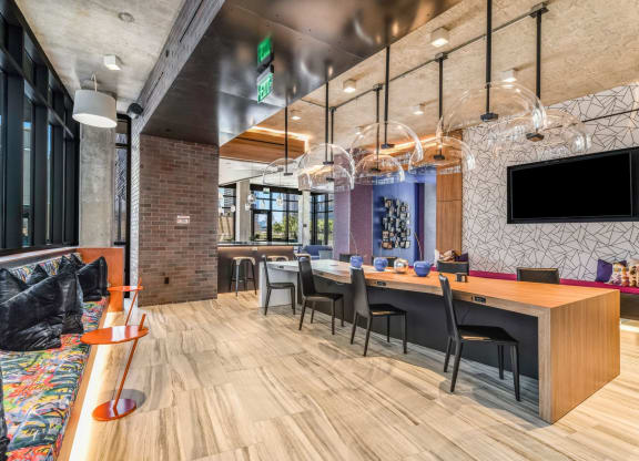 Clubhouse Interior at The Hamilton at The Epic in Deep Ellum, Dallas, Texas, TX
