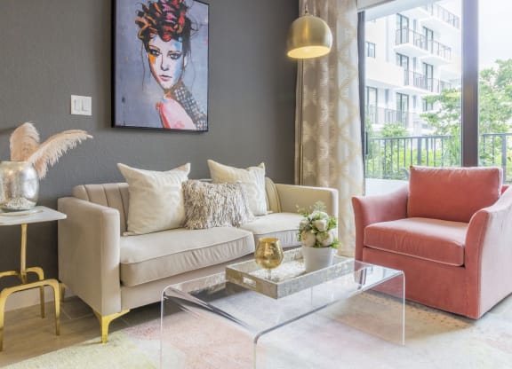 Modern Living Room at Twenty2 West, West Miami