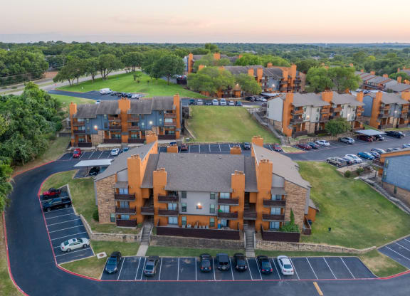 An aerial view of Vine Apartments in Arlington, TX