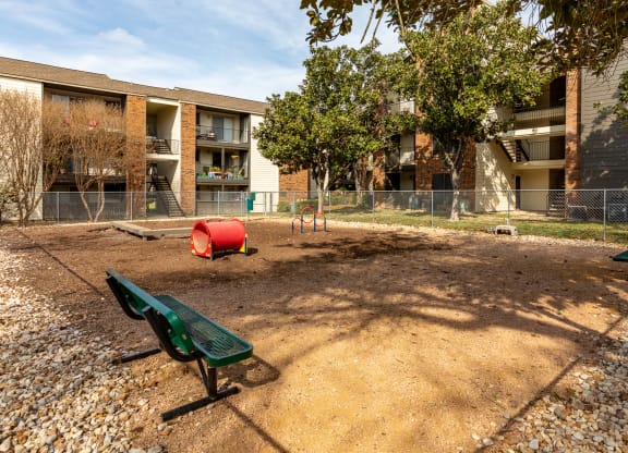 Agility Course in the Fenced in Dog Park at Walnut Creek Crossing Apartments in Austin, Texas
