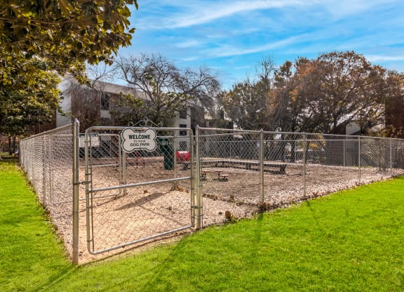Entrance to the Dog Park at Walnut Creek Crossing in Austin TX