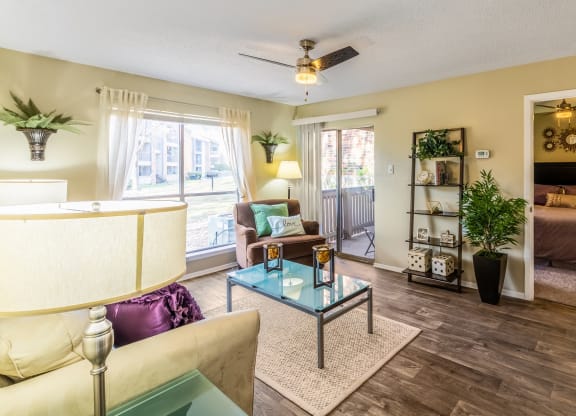 Model Living Room at Walnut Creek Crossing Apartments in Austin, Texas, TX