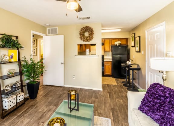 Model Living Area at Walnut Creek Crossing Apartments in Austin, Texas, TX