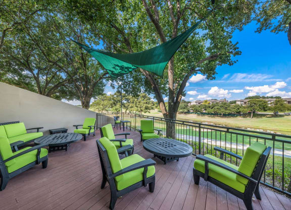 Outdoor Lounge Area overlooking the Westdale Hills Golf Course, at Westdale Hills, Texas
