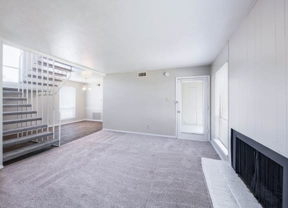 Augusta: Living Room with Fireplace, at Westdale Hills, Euless, TX