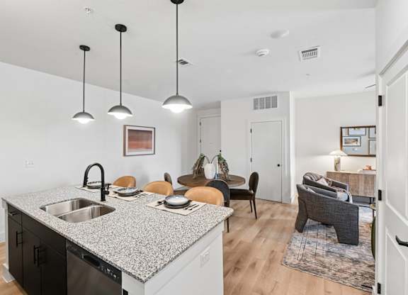 Kitchen of Model Unit at Whispering Pines in Euless, TX