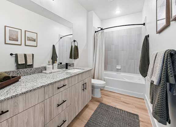 Model Unit Bathroom at Whispering Pines in Euless, TX