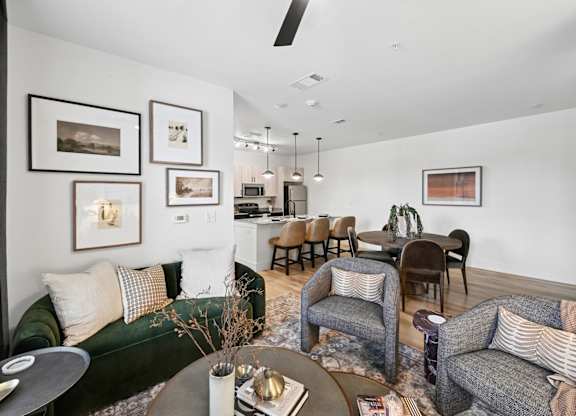 Living Room of Model Unit at Whispering Pines in Euless, TX