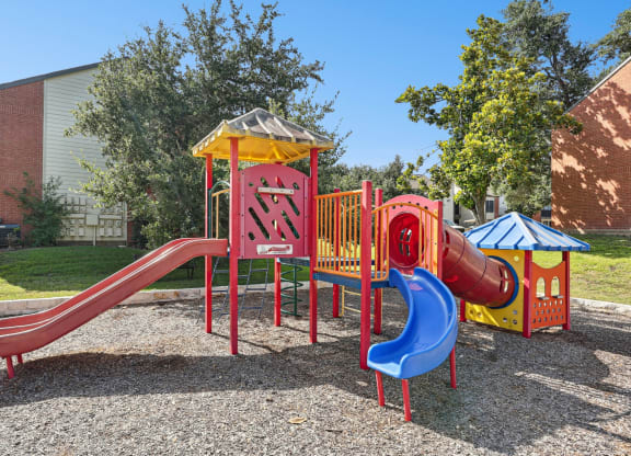 Playground with slides at Hunters Chase in Austin, TX