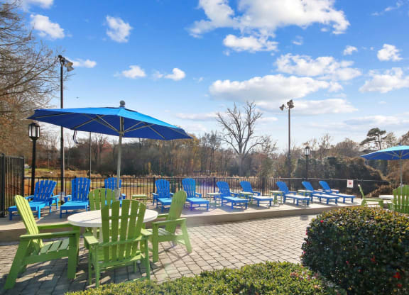 pool area 
at Sabal Point Apartments in Pineville, NC