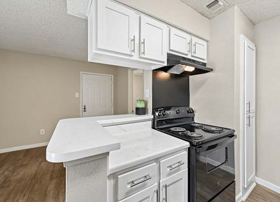 Unit A kitchen at Hollows in San Antonio, TX
