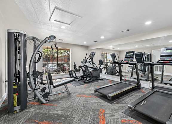Fitness center at Hollows in San Antonio, TX