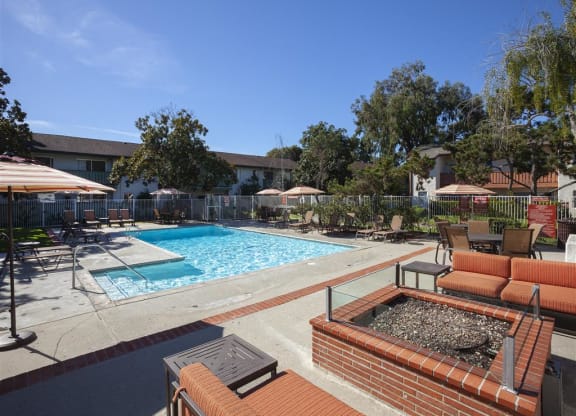 Mini Swimming Pool And Relaxing Area, at Pacific Oaks Apartments, Towbes, California, 93117