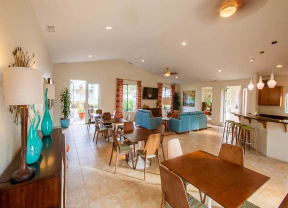 Luxury Vinyl Plank Flooring In Clubhouse, at Pacific Oaks Apartments, Towbes, Goleta, CA