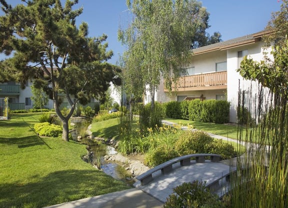 Lush Green Outdoor Spaces, at Pacific Oaks Apartments, Towbes, California