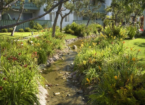 Courtyard with Green Space, at Pacific Oaks Apartments, Towbes, Goleta, 93117