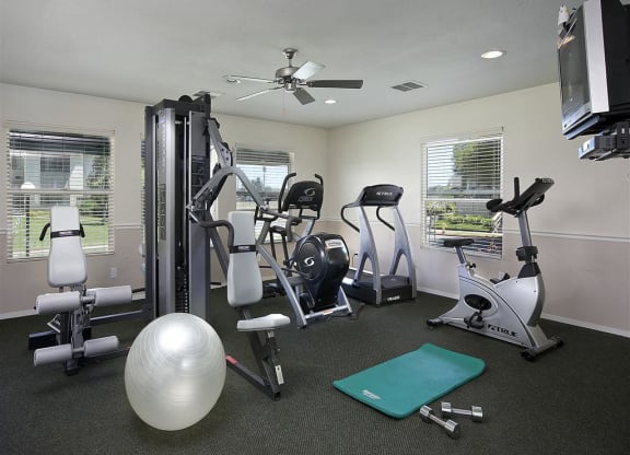 Fitness Center With Modern Equipment, at  Oceanwood Apartments, California