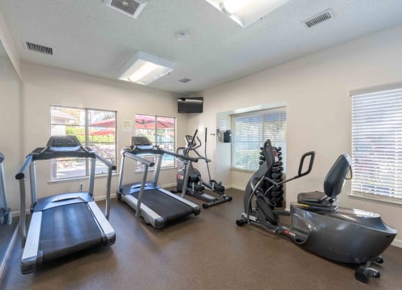 Apartments in Ventura, CA for Rent - Cypress Meadows - Fitness Center with Treadmills, an Elliptical Machine, and Weights
