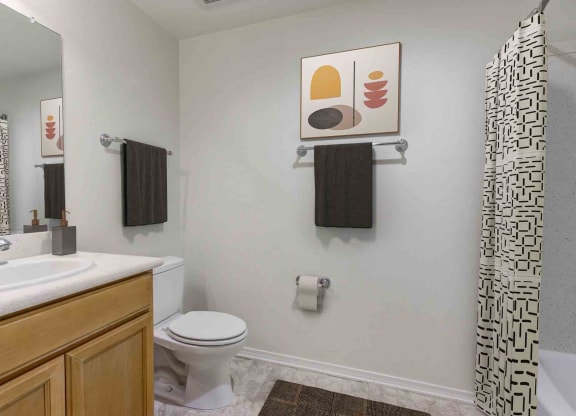 a bathroom with a toilet and a sink and a shower