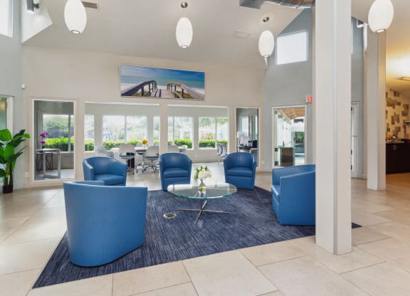 the lobby at the preserve apartments at The Villages of Banyan Grove, Florida