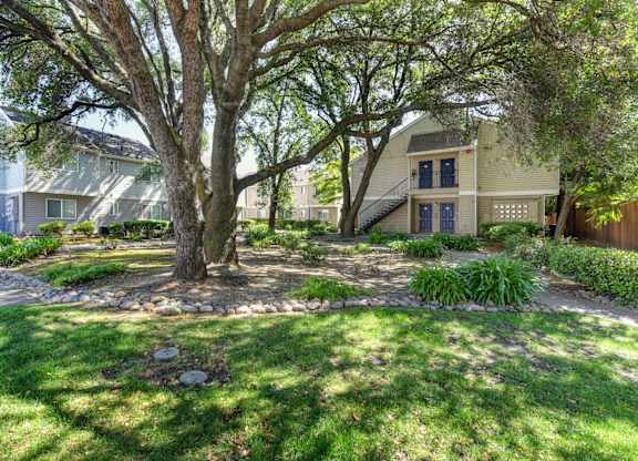Community Exterior and Green Walkways at Hidden Oaks Apartments, Citrus Heights, CA, California, 95621