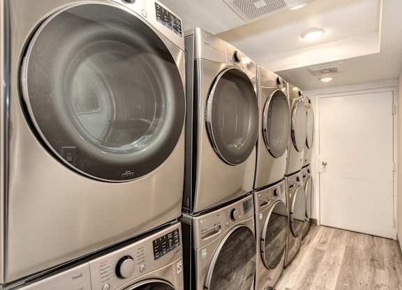 Laundry facilities onsite.  Newer stackable machines.at Croft Plaza Apartments, West Hollywood California
