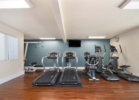 the gym at the shiloh green apartments in kennesaw, ga  at Olympus Park Apartments, Roseville, California