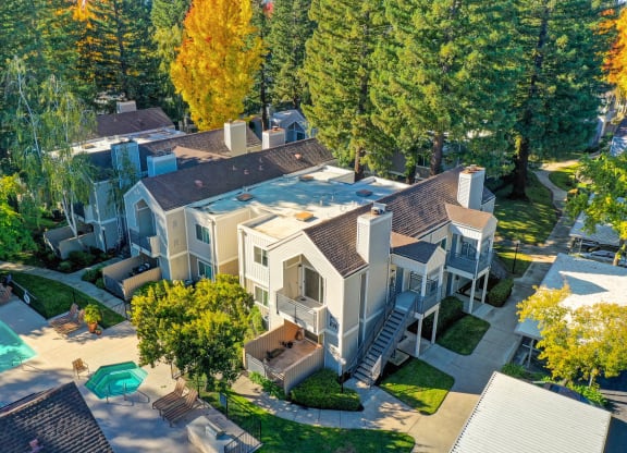 Ariel View of the Apartments at Rush River Apartments, Sacramento