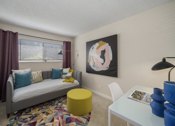 Bedroom With Desk at Silverstone Apartments, Davis, CA