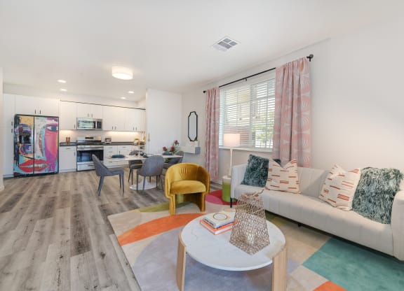 Modern Living Room at Sierra Gateway Apartments, California