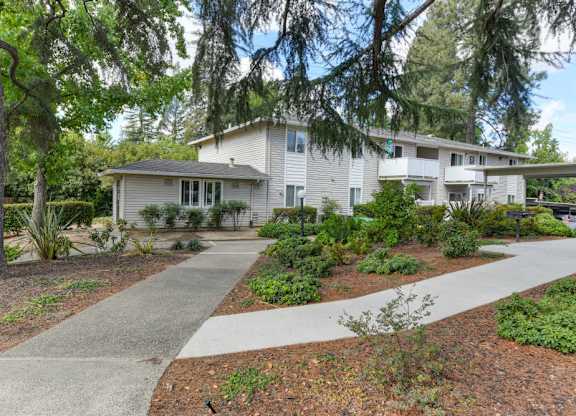 Community Walking Path and Landscaping with Plants and Trees at The Renaissance Apartments, Citrus Heights, 95610