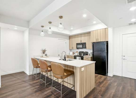 Contemporary Kitchen at Lotus Riverwalk Apartments, Utah, 84401