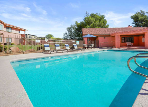 the swimming pool at our apartments