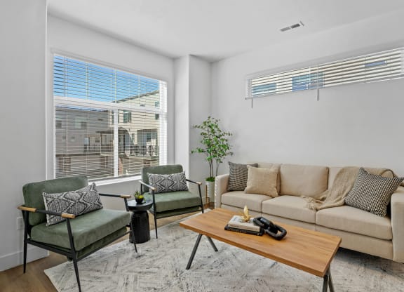 Living Room With Plenty Of Natural Lights at Current by Lotus, Ogden, UT, Utah