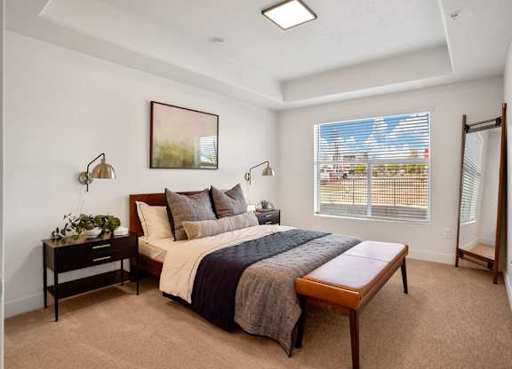 Primary Bedroom at Lotus Anthem Apartments, Clearfield, UT, 84015